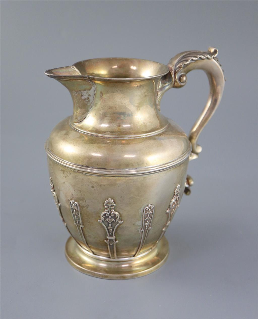 A late Victorian silver baluster jug, by Aldwinckle & Slater,
